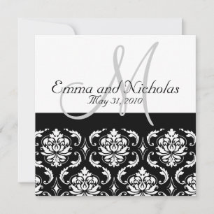 Einladung zum Hochzeitsmonat Damask Back View