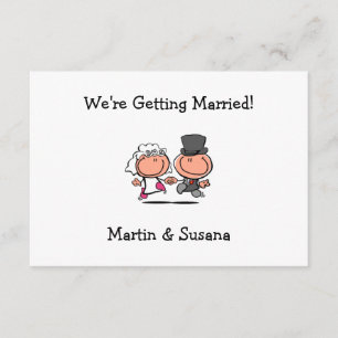 Einladung zum Hochzeitspaar Cartoon