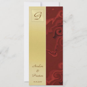 Einladung zum Hochzeitsprogramm für Monogram Red W