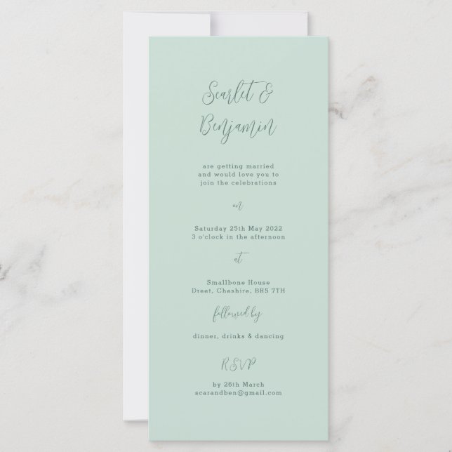 Einladung zum Hochzeitsschreiben, minimales Design (Vorderseite)