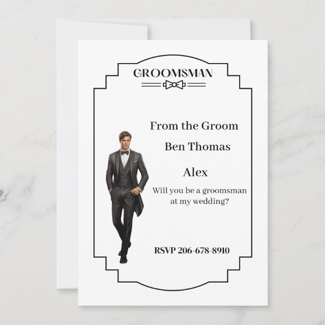 Einladung zum Hochzeitstag Trauzeuge (Vorderseite)