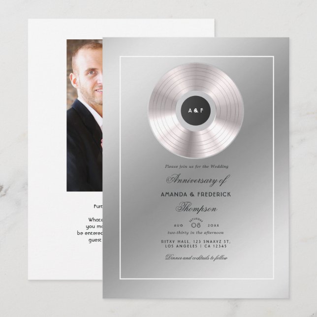 Einladung zum Hochzeitstag von Platinum (Vorne/Hinten)