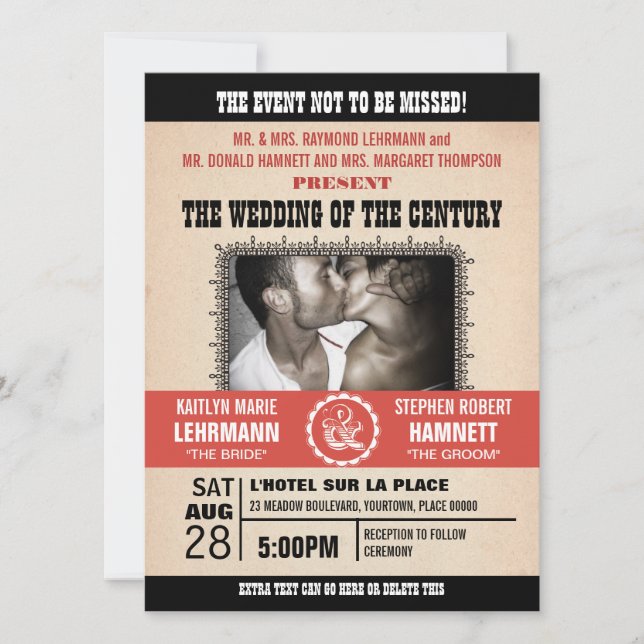 Einladung zum Hochzeitstreffen im Foto (Vorderseite)
