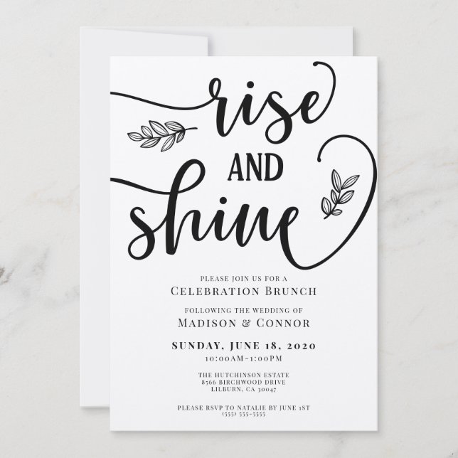 Einladung zum Hochzeitswochenende von Rise and Shi (Vorderseite)