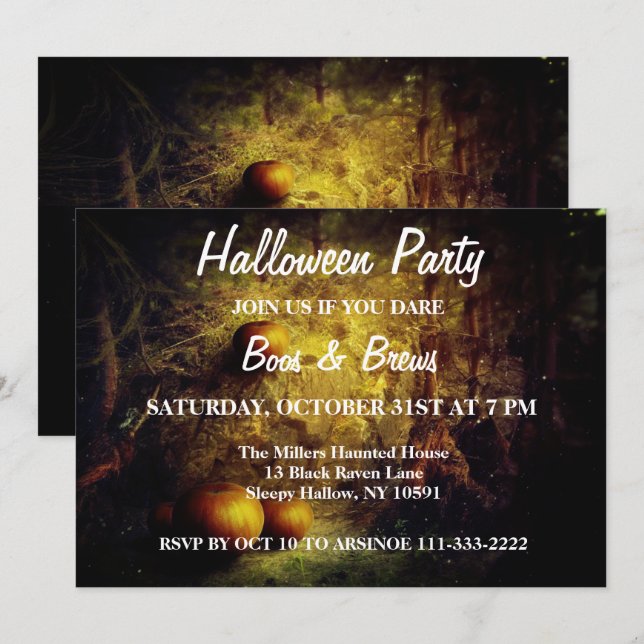 Einladung zum Holiday Pumpkin Patch Halloween-Part (Vorne/Hinten)