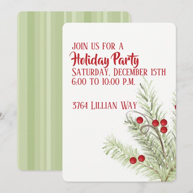 Einladung zum Holly Branch Holiday (Vorne/Hinten)