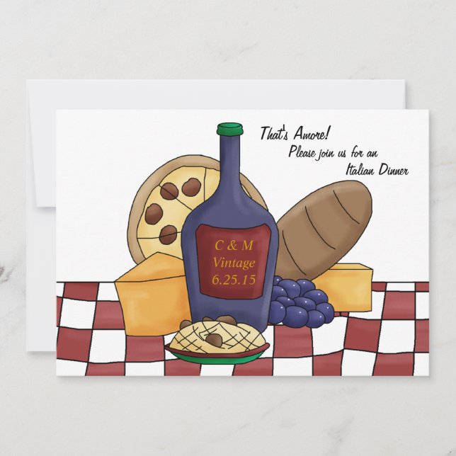 Einladung zum italienischen Abendessen (Vorderseite)