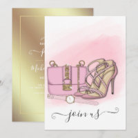 Einladung zum Junggeselinnen-Abschied "Pink and Go