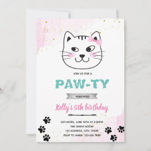 Einladung zum Katzengesicht-Party-Thema