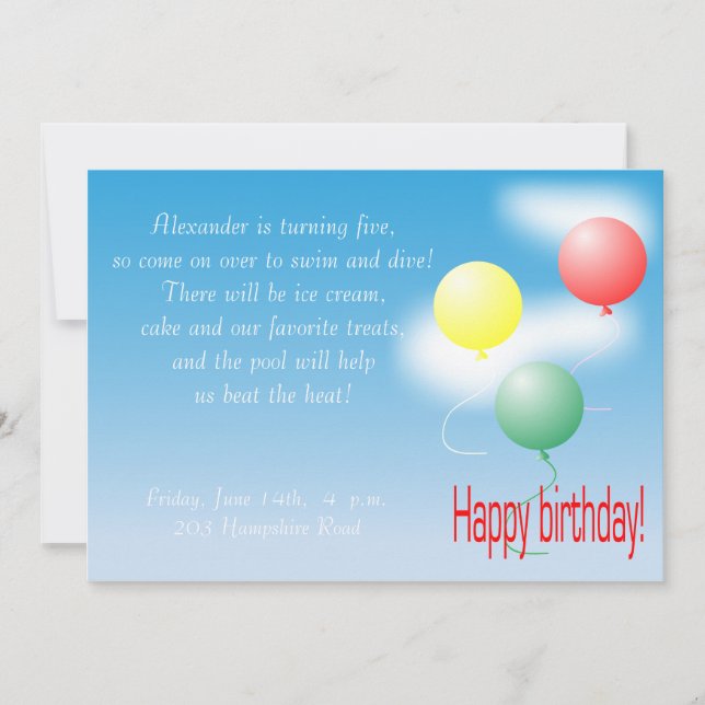 Einladung zum Kindergeburtstag (Vorderseite)