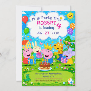 Einladung zum Kindergeburtstag mit Cartoon-Thema R