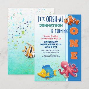 Einladung zum Kindergeburtstag tropischer Fische