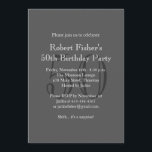 Einladung zum klassischen Grauen Geburtstag<br><div class="desc">Große Initialen in einem monochromatischen Farbschema,  subtil Betonung dieser Einladung. Es wird auf dem Basispapier gezeigt; Ich empfehle jedoch das Gewicht und die Textur des Leinenpapiers. Wenn Sie weitere Artikel für Ihre Veranstaltung benötigen,  kontaktieren Sie uns einfach unter prettyfancyinvites@gmail.com.</div>