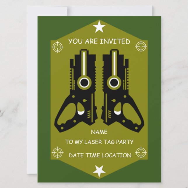 Einladung zum Laser-Tag-Party (Vorderseite)