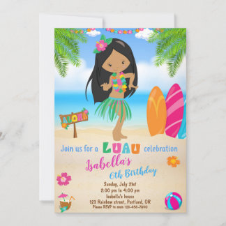 Einladung zum Luau Geburtstag Sommerstrand Party e