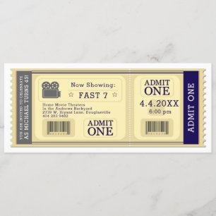 Einladung zum Movie Ticket Geburtstag