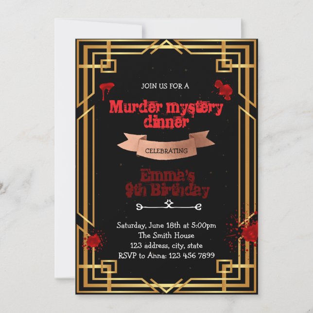 Einladung zum Murder Mystery Dinner in den 20er Ja (Vorderseite)