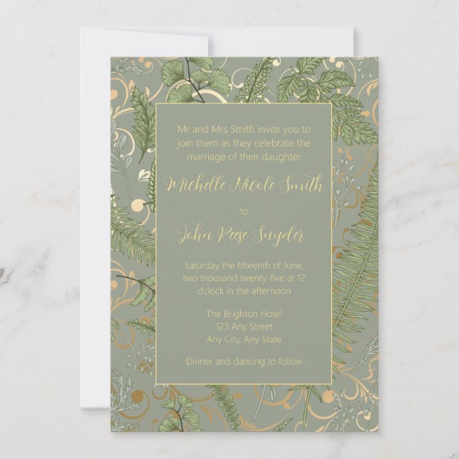 Einladung zum Muster Fern Floral (Vorderseite)