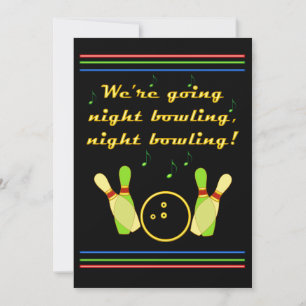 Einladung zum nächtlichen Bowling Neon Retro Styli