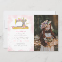 Einladung zum Nähen am Geburtstag mit Foto