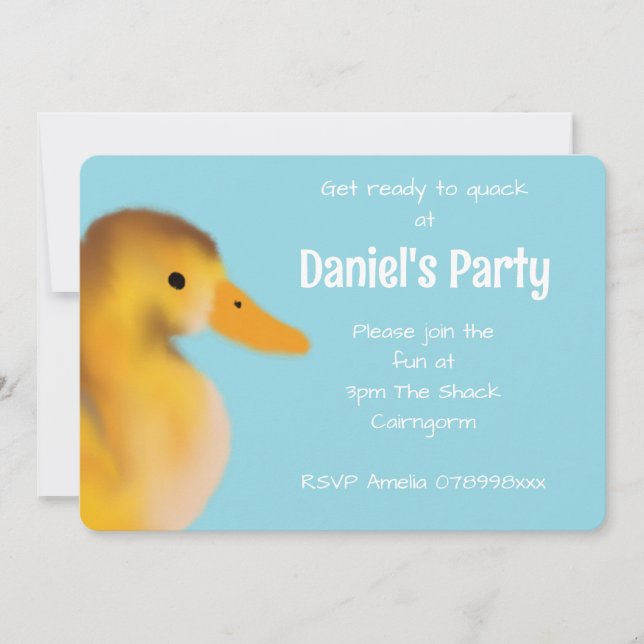 Einladung zum niedlichen Duckling zum Geburtstag (Vorderseite)