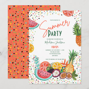Einladung zum Party Tropenfrüchte im Sommer