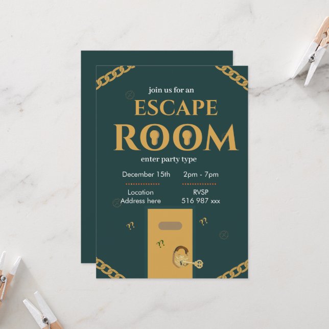 Einladung zum Personalisierten Esroom (Vorderseite/Rückseite Beispiel)