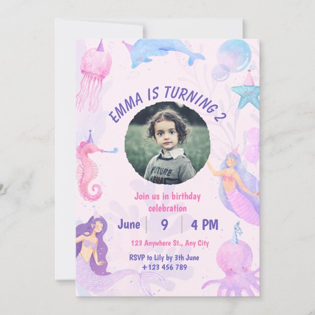 Einladung zum personalisierten Geburtstag (Vorderseite)