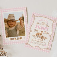 Einladung zum Pink Gingham Rodeo | Gedruckt oder D