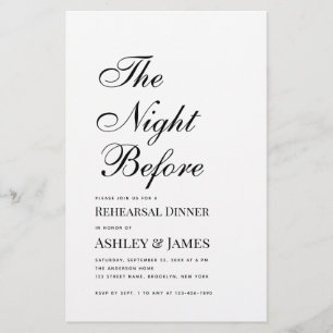 Einladung zum Probeessen am Abend vor der Hochzeit