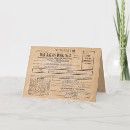 Einladung zum Ration Book Invitation in den 40er J