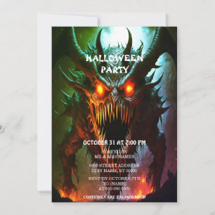 Einladung zum Riesenmonster-Halloween-Party