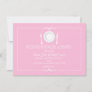 Einladung zum rosa Hochzeitsprobedinner