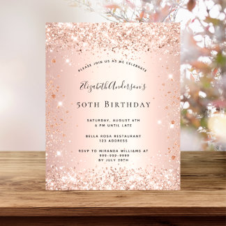 Einladung zum Rose zum Geburtstag des Haushalts