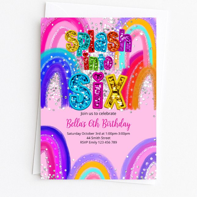 Einladung zum Sechs Geburtstag mit Splash (Von Creator hochgeladen)