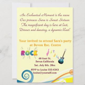 Einladung zum sechzehnten Geburtstag.