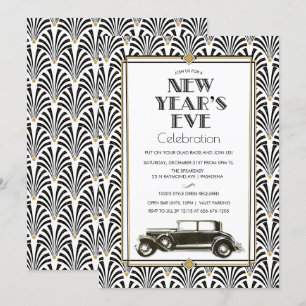 Einladung zum Silvesterabend Art Deco Gatsby