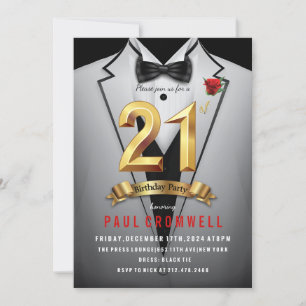 Einladung zum Smoking zum 21. Geburtstag