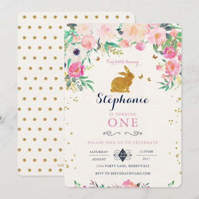 Einladung zum sonnigen Geburtstag (Vorne/Hinten)