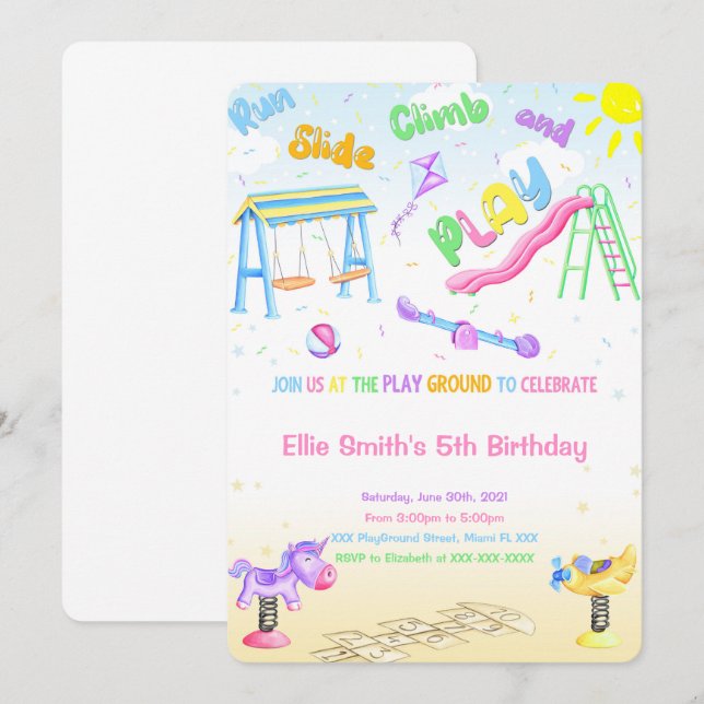 Einladung zum Spielplatz (Vorne/Hinten)