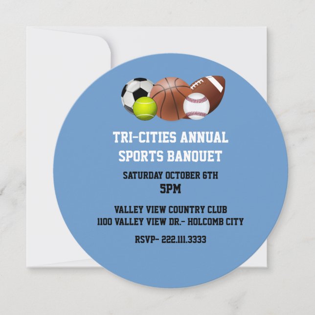 Einladung zum Sportbankett (Vorderseite)