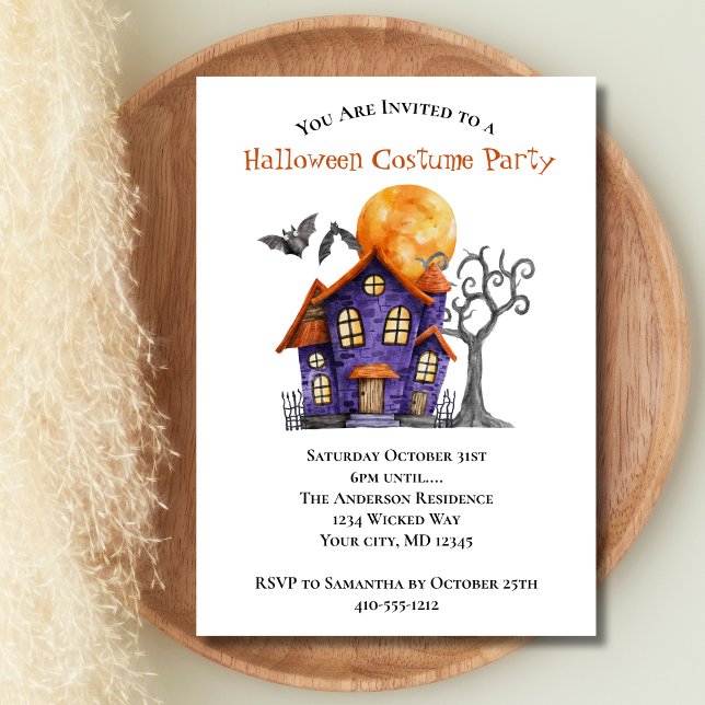 Einladung zum Spuk Halloween-Party (Haunted House Halloween Costume Party Invitation. Printed or Digital Download)