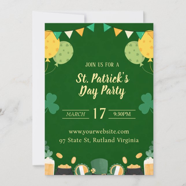 Einladung zum St Patricks Day (Vorderseite)