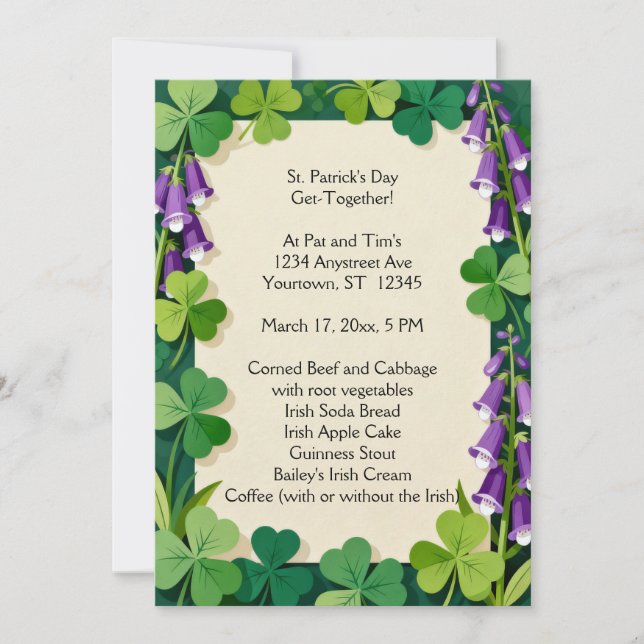 Einladung zum St. Patrick's Day Dinner (Vorderseite)