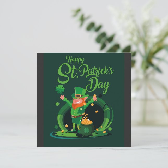 Einladung zum St. Patrick's Day Leprechaun (Stehend Vorderseite)