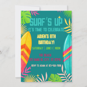 Einladung zum Surfen zum Geburtstag