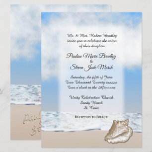 Einladung zum Thema Hochzeit am Strand