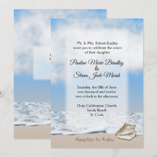Einladung zum Thema Hochzeit am Strand