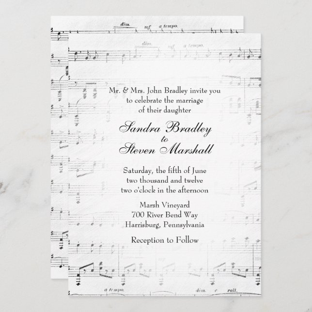Einladung zum Thema Hochzeit mit traditioneller No (Vorne/Hinten)