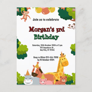 Einladung zum Thema Wildtiere  Postkarte